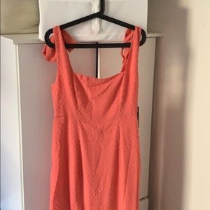 Peach dress with tie straps